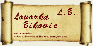 Lovorka Biković vizit kartica